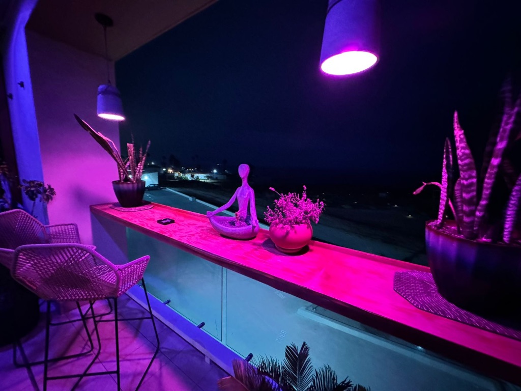 Unit C-103 terrace bar at night