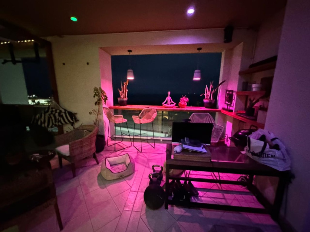 Terrace at night